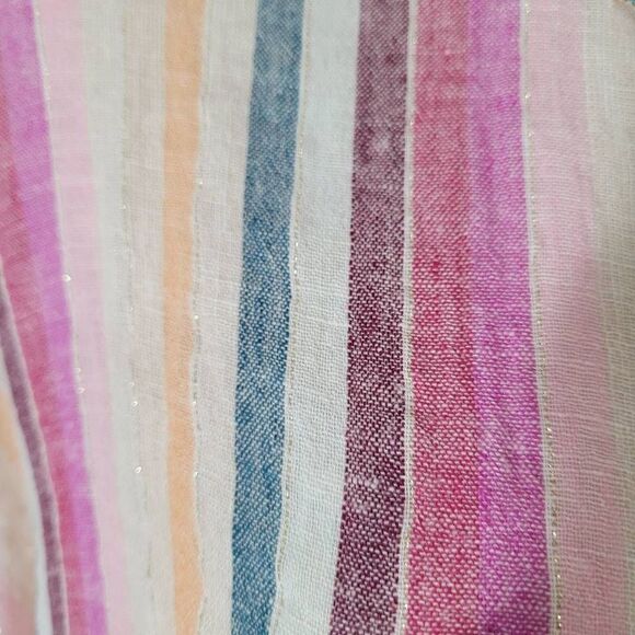 Rails Amelie Button Down in Avilla Stripe Pink, Blue, Orange Size Small - Picture 4 of 10